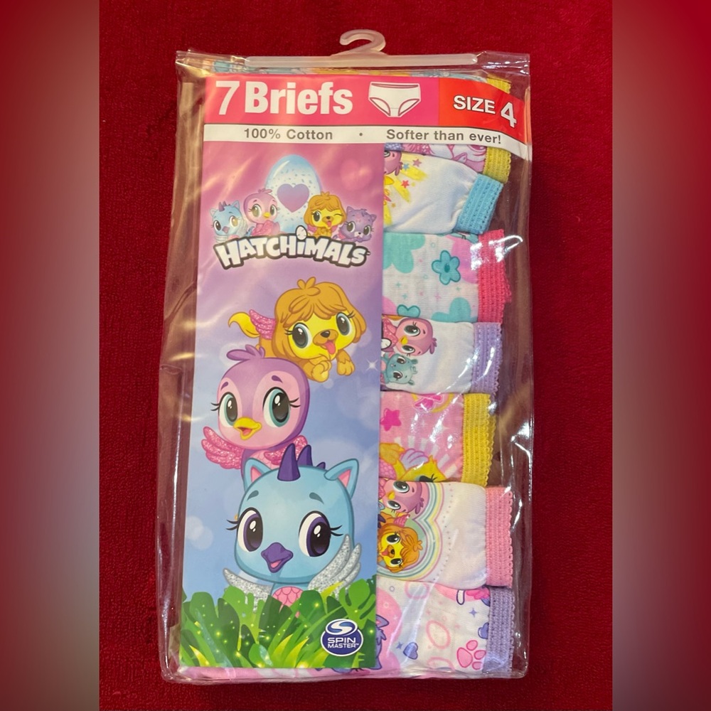 Spin Master Girl's "Hatchimals" Multicolor Soft 7 Pack Briefs Size: 4